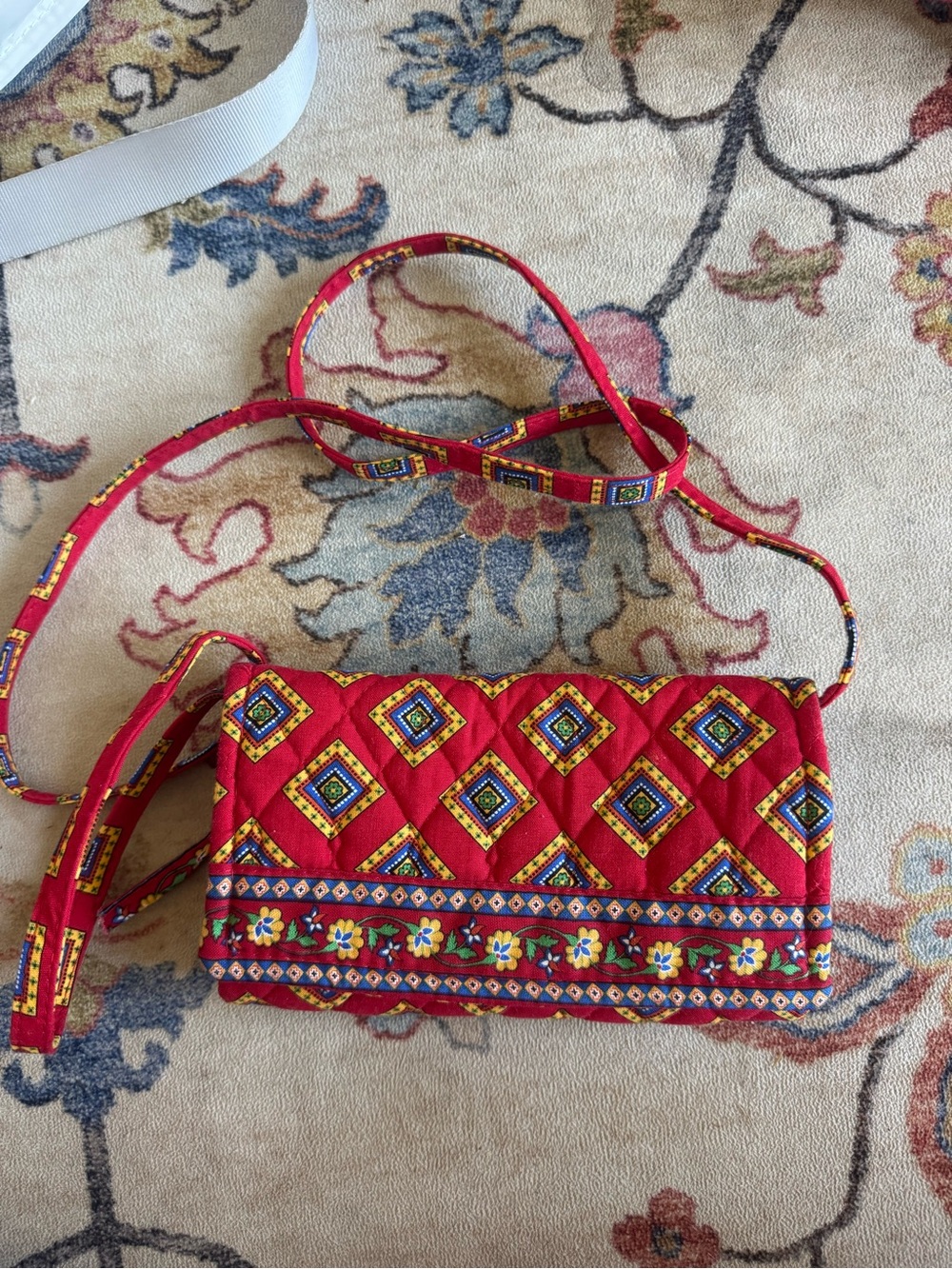 Vera Bradley Villa Red Trifold Crossbody